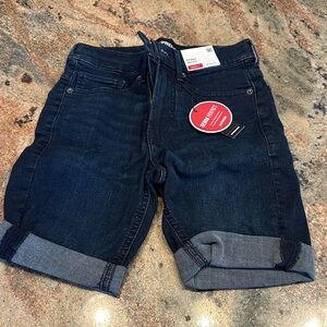 Express Dark Blue Denim Perfect Shorts